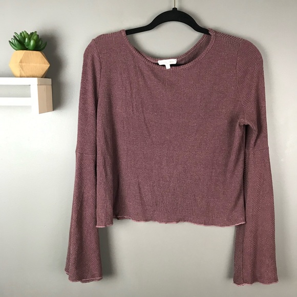 Wasabi & mint burgundy ribbed ‎ top Sz large - Picture 1 of 5